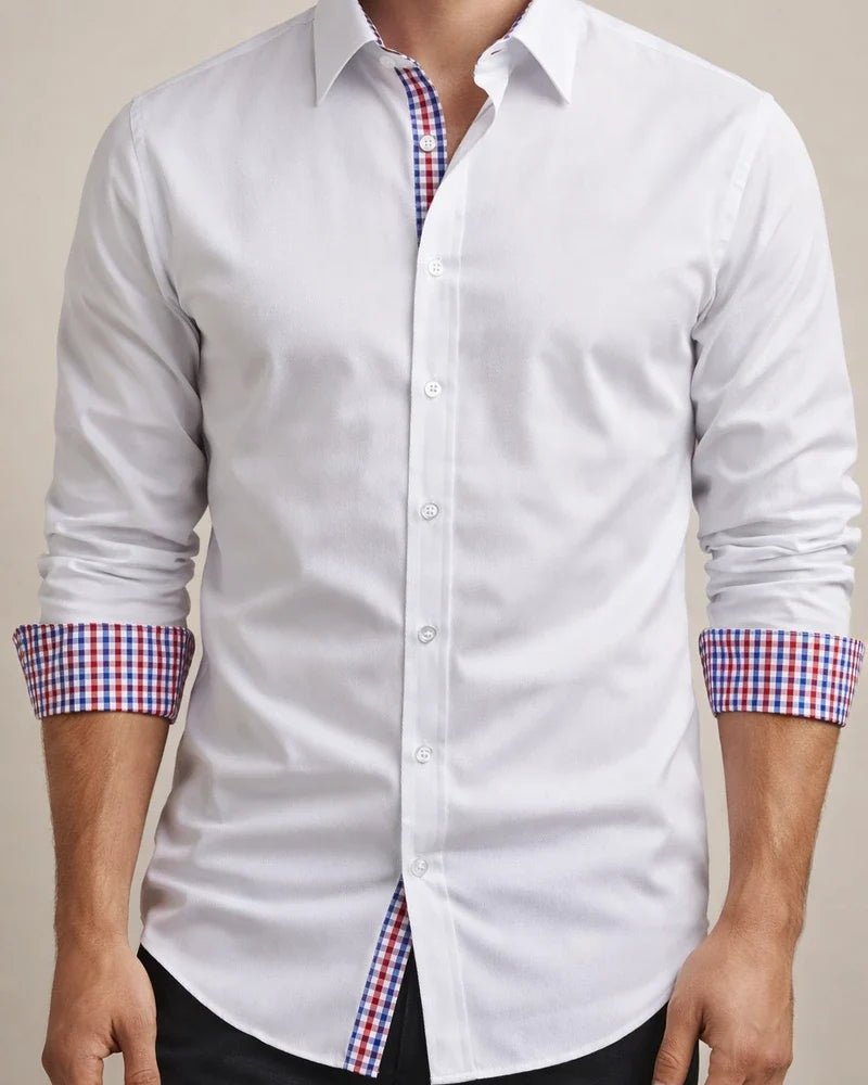New Printed Long-sleeved Shirt Men's Casual Splicing Shirt | JRSEE:381634b6-4186-4e27-a057-725d9177cb56