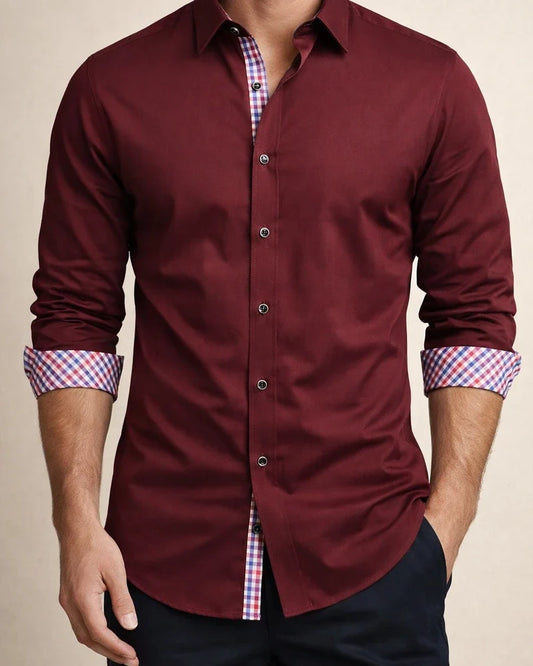 New Printed Long-sleeved Shirt Men's Casual Splicing Shirt | JRSEE:f13f6092-2f86-4e05-8637-69dec4c5f453