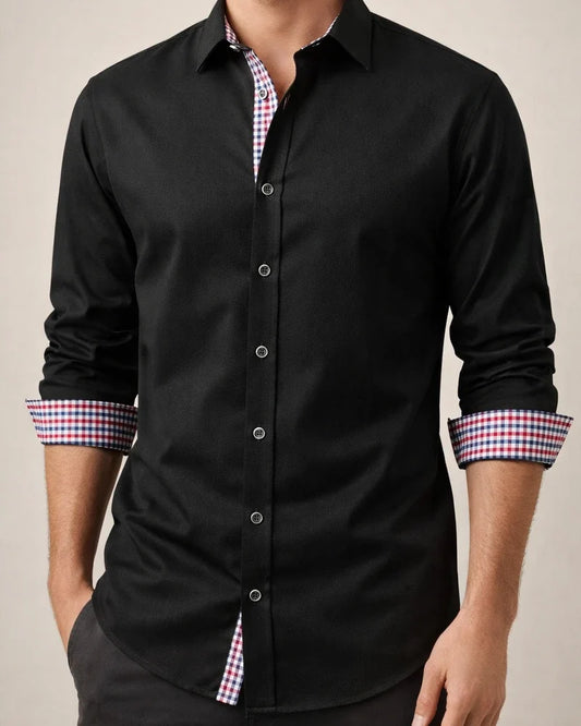 New Printed Long-sleeved Shirt Men's Casual Splicing Shirt | JRSEE:a961142c-564a-4229-a79d-270add559817