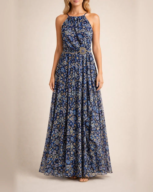 New Round Neck Sleeveless Printed Pleated Dress Women's Dress | JRSEE:244c43aa-f304-44e5-9760-13dff8b9cf12