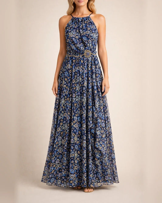 New Round Neck Sleeveless Printed Pleated Dress Women's Dress | JRSEE:244c43aa-f304-44e5-9760-13dff8b9cf12