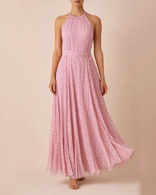 New Round Neck Sleeveless Printed Pleated Dress Women's Dress | JRSEE:f530aaa6-59ee-4a01-a60f-6f8c139f2f81