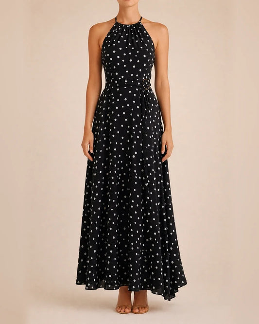 New Round Neck Sleeveless Printed Pleated Dress Women's Dress | JRSEE:a6e8b030-0cf3-4d00-a32b-d36f34d731a3