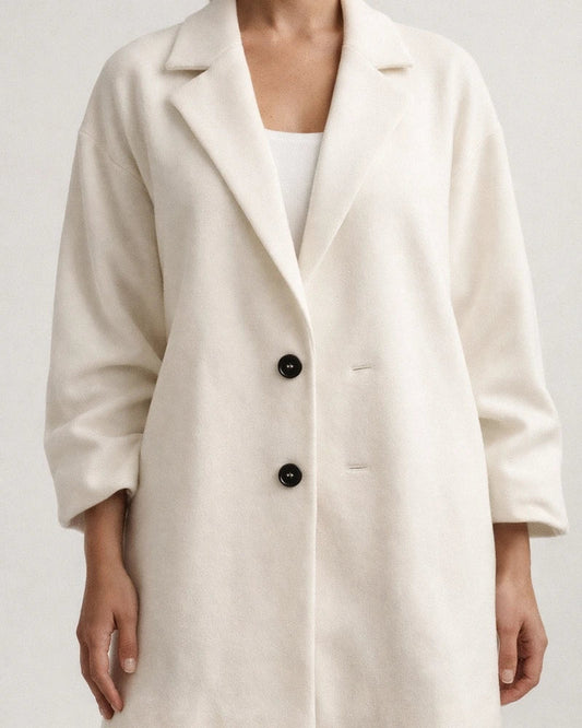 New Solid Color Autumn and Winter Seven-minute Sleeve Buttons Lapel Pockets Loose Type Temperament Commuter Tweed Jacket Female | JRSEE:c162c322-f922-4e50-92d1-979bcda513be