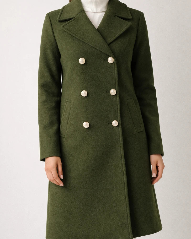 New Solid Color Autumn and Winter Simple Long-sleeved Lapel Double-breasted Tweed Temperament Commuter Jacket Women's Clothing | JRSEE:0ee2d970-8a83-4009-896c-f541c35a9685