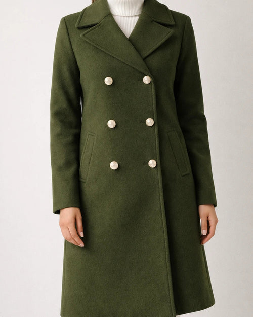 New Solid Color Autumn and Winter Simple Long-sleeved Lapel Double-breasted Tweed Temperament Commuter Jacket Women's Clothing | JRSEE:0ee2d970-8a83-4009-896c-f541c35a9685