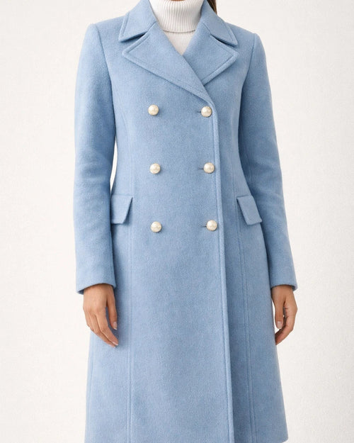 New Solid Color Autumn and Winter Simple Long-sleeved Lapel Double-breasted Tweed Temperament Commuter Jacket Women's Clothing | JRSEE:1a0de344-548b-4e3e-93f7-7f8edd12a2a0