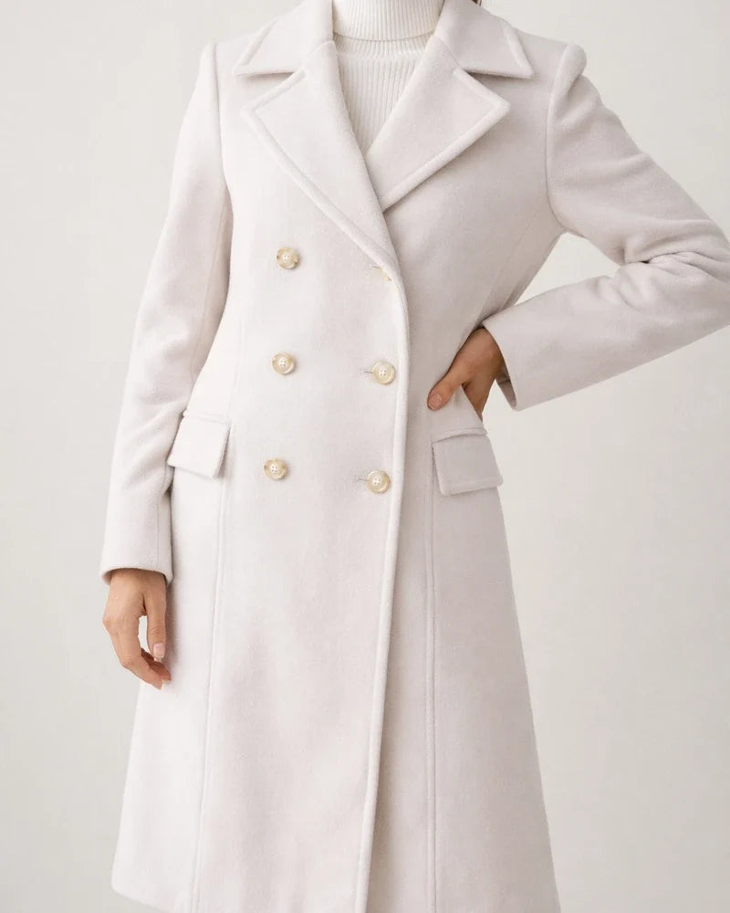 New Solid Color Autumn and Winter Simple Long-sleeved Lapel Double-breasted Tweed Temperament Commuter Jacket Women's Clothing | JRSEE:3c14182f-2545-4916-b1bc-77a8ed19a1c0