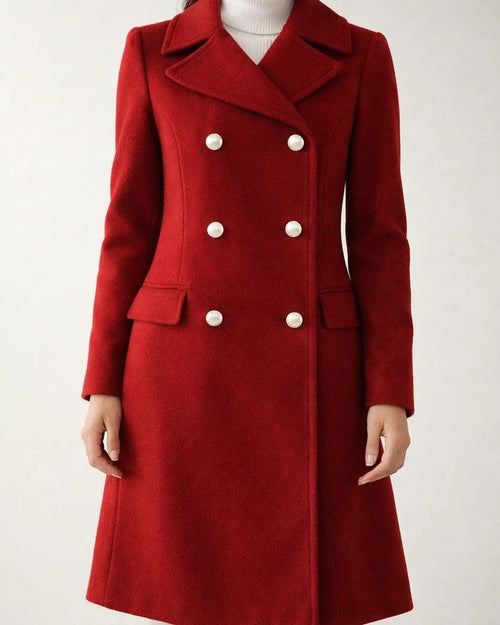 New Solid Color Autumn and Winter Simple Long-sleeved Lapel Double-breasted Tweed Temperament Commuter Jacket Women's Clothing | JRSEE:b93ec9d2-3611-433d-a459-94871aea13bd