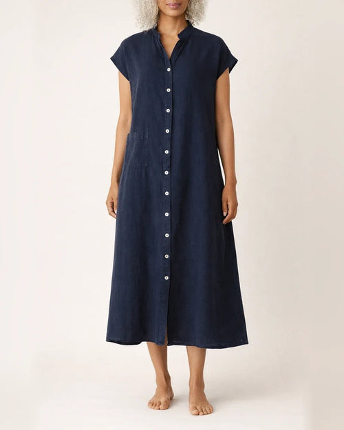 New Solid Color Cardigan Stand-up Collar Single Row Multi-button Sleeveless Cotton Linen Pockets Large Size Dress Petticoat | JRSEE:1e2c1a01-4ffb-491a-a08b-8ba141b2a5b6