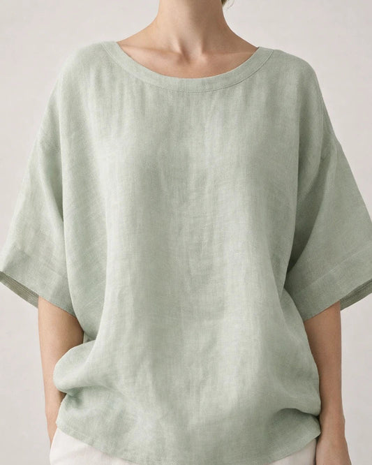 New Solid Color Comfortable Casual Round Collar Women's Large Size Shirt | JRSEE:3d7386ea-931e-4c43-9cc5-fc832f2b2612