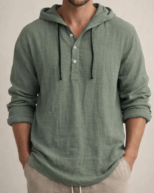 New Solid Color Cotton Linen Shirt Hooded Sweater Long-sleeved Autumn Casual Daily Wear Pop Men's Clothing | JRSEE:029c8a7f-4585-4140-9789-5d4a66b77211