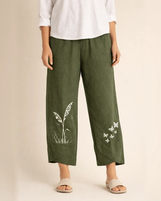 New Solid Color Plus Size Women's Simple Loose Cotton Linen Casual Nine-minute Pants Printed Nine-minute Pants | JRSEE:2561eaeb-628f-4ec2-9971-73d8a468f881