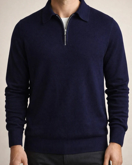 New Spring and Autumn Men's Long-sleeved Half-zip Jacquard Turn-down Collar Sweatshirt | JRSEE:2bb85da9-f006-4c2c-8aad-7105431de3f4
