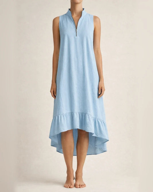 New Spring/Summer Arrival Solid-Color Sleeveless Cotton-Linen V-Neck Vacation Dress | JRSEE:bf949c64-2ad7-45c4-9832-27882595eb3f | JRSEE:08608bf4-21fb-47d5-b36c-8b1abe84291c