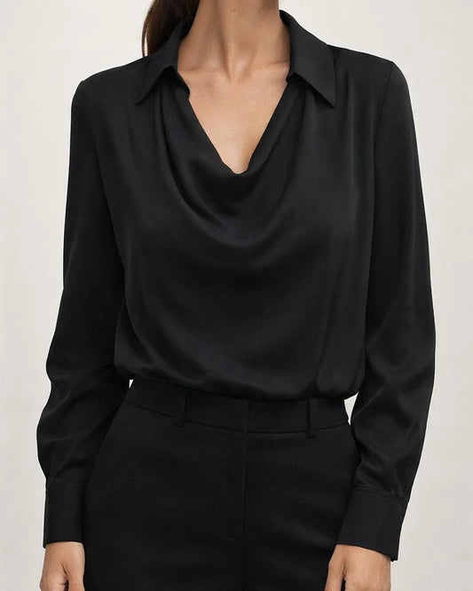 New Spring Women's Solid Color Swing Collar Women's Blouse Shirt | JRSEE:af6c4ff9-1425-4033-878a-a687fee71fda