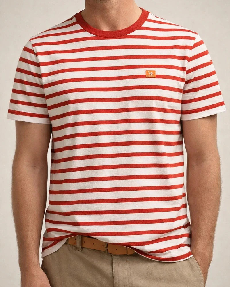 New Summer Arrival Men's Fashionable Casual Striped Short-Sleeve Round-Neck T-Shirt | JRSEE:d8da33d5-35a1-40e8-981f-563799fb9a7f