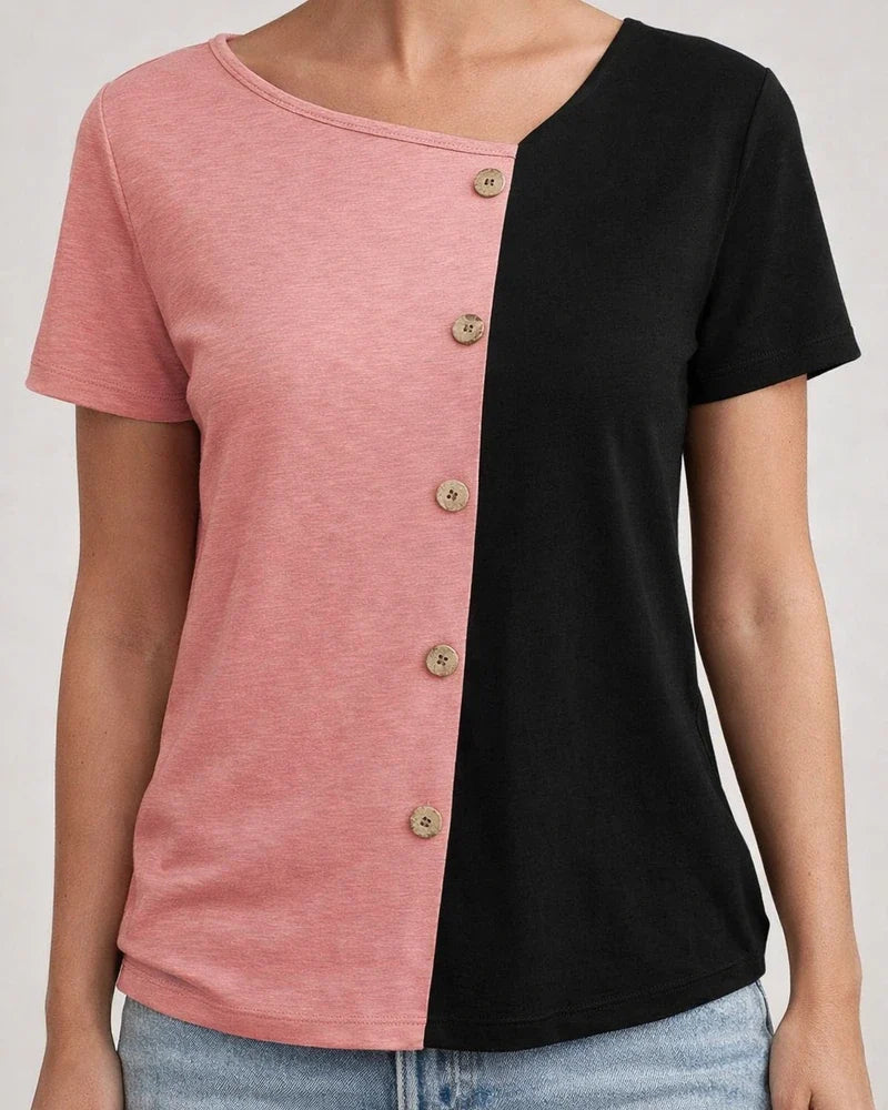 New Summer Arrival Women's European-Style Round-Neck Short-Sleeve Button-Down Cardigan T-Shirt | JRSEE:5fa7c65b-3353-415d-a830-41c380b1b7c9