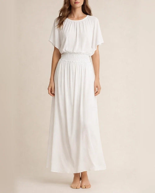 New Summer Collection Elegant Waist-Cinched Long Batwing-Sleeve Dress | JRSEE:38821636-1049-4e6f-8c5b-e470d5dbbcf3