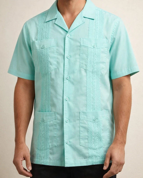 New Summer Men’s Short-Sleeve Solid-Color Casual Open-Front Shirt 2 | JRSEE:3054d3a2-8a4e-4cfb-8801-295d1aed81bd