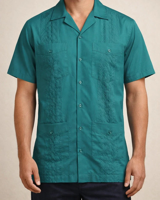 New Summer Men’s Short-Sleeve Solid-Color Casual Open-Front Shirt 2 | JRSEE:ab752700-b83a-46d5-8343-c579fc17e7c1