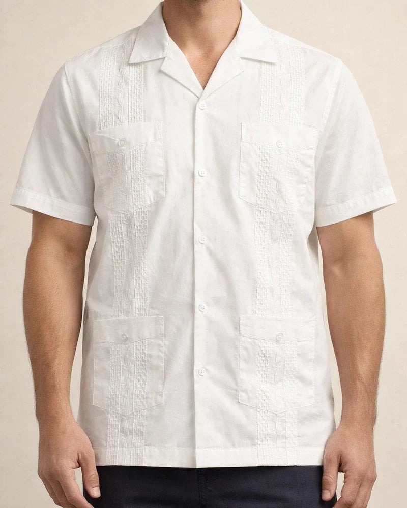 New Summer Men’s Short-Sleeve Solid-Color Casual Open-Front Shirt 2 | JRSEE:7a5c44c7-e944-496c-a626-e27c39dfcf1f