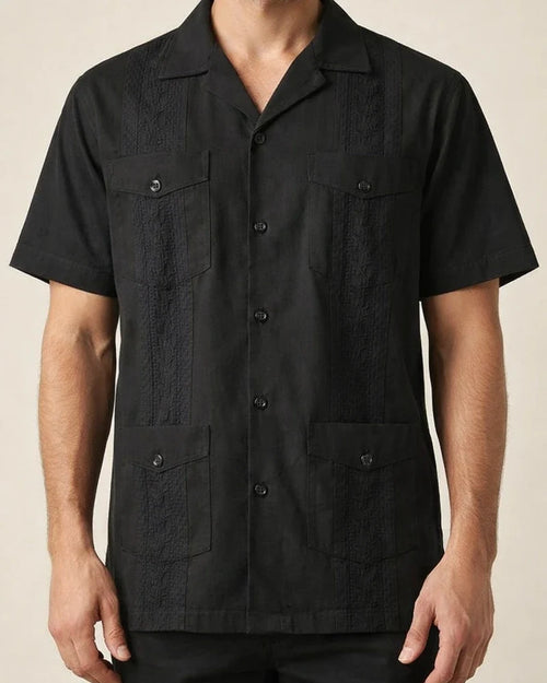 New Summer Men’s Short-Sleeve Solid-Color Casual Open-Front Shirt 2 | JRSEE:b60242db-e224-4446-bd3d-671e7f767fc4