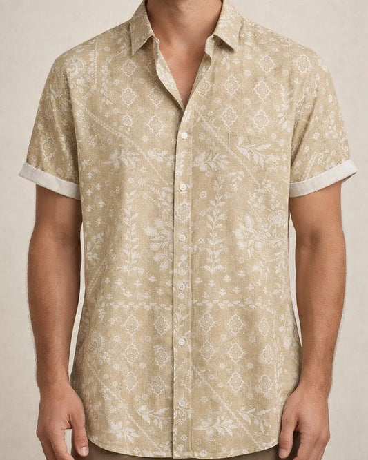 New Summer New Short-sleeved Men's Loose Lapel Printed Shirt | JRSEE:12f1204c-79a7-47ec-8082-5e6e9b53d941