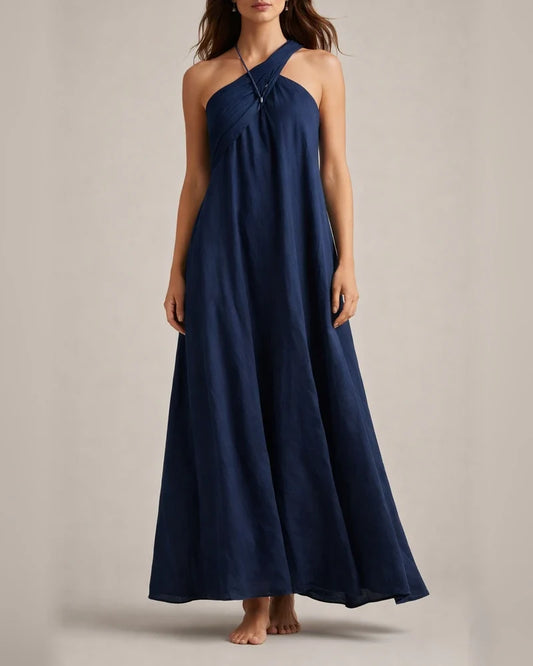 New Summer Women’s Fashionable Sleeveless Off-the-Shoulder Backless Solid-Color Dress | JRSEE:ab709d26-4197-460a-a724-dbc99845fbb4