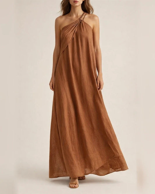 New Summer Women’s Fashionable Sleeveless Off-the-Shoulder Backless Solid-Color Dress | JRSEE:60a5dcbb-ddb7-450e-a3e6-bfd2a8f422e3