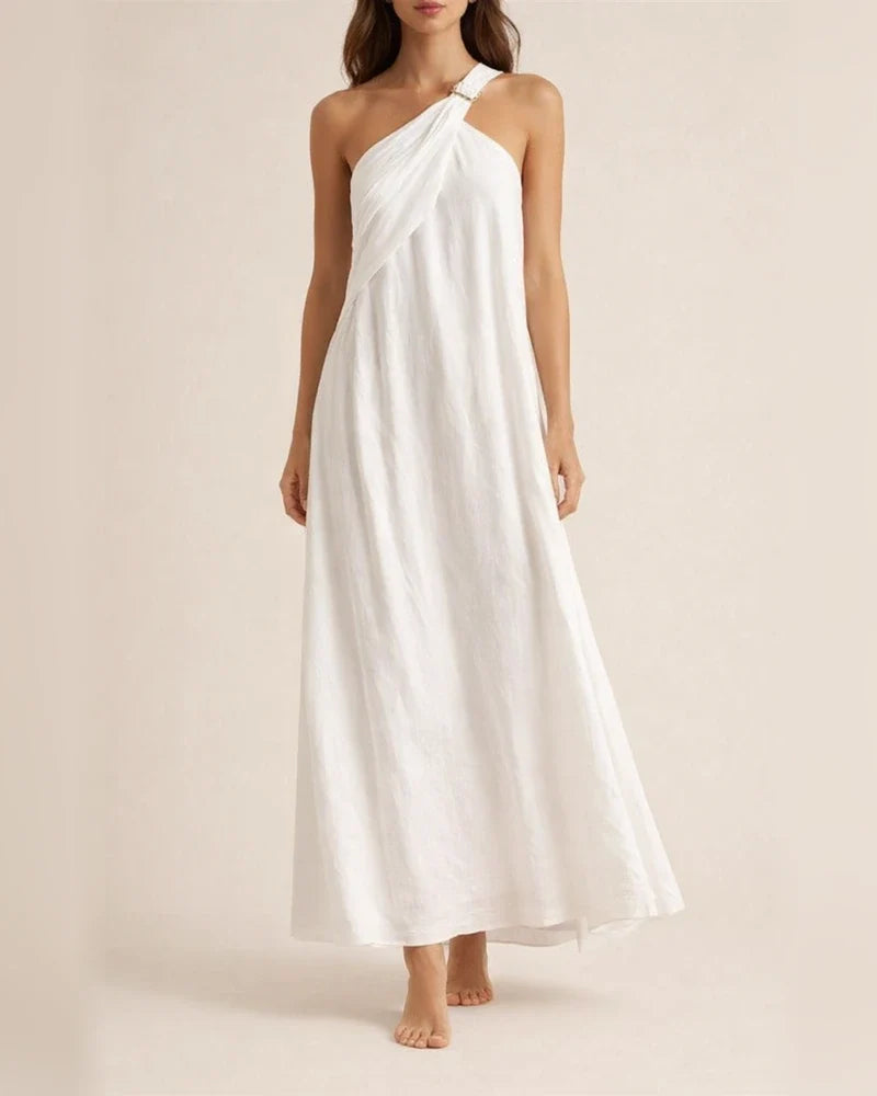New Summer Women’s Fashionable Sleeveless Off-the-Shoulder Backless Solid-Color Dress | JRSEE:58d3353e-de34-44ca-9aa3-d4747495cc50