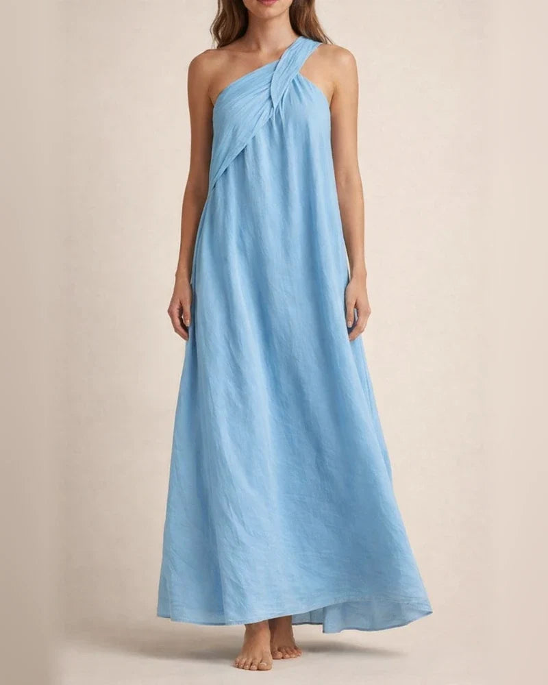 New Summer Women’s Fashionable Sleeveless Off-the-Shoulder Backless Solid-Color Dress | JRSEE:c335c4f8-7773-4a96-a736-78d573374346