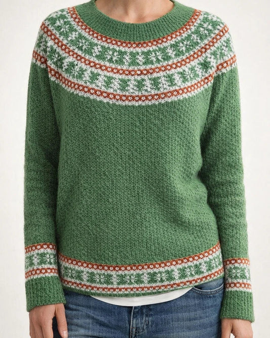 New Sweater Women Round Neck Loose Fashion Knitwear Printed Sweater | JRSEE:9583d450-4839-4dbc-abe2-e1f6c6a96c8d