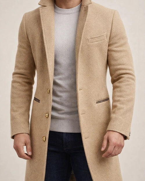 New Tweed Coat Men's Tweed Medium-length Windbreaker Jacket | JRSEE:7736b889-ccce-40df-9766-6d33a1a566c9