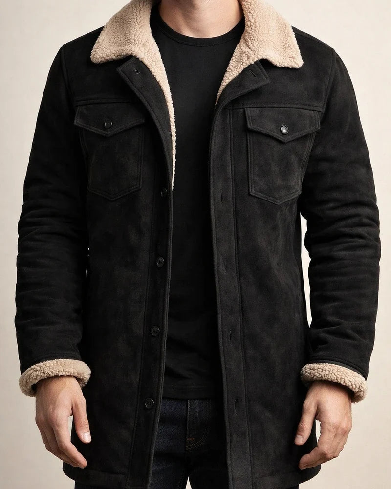 New Winter Men's Retro Suede Splicing Lapel Jacket Coat | JRSEE:59963076-de08-4210-9cf8-5d5bbf82a753