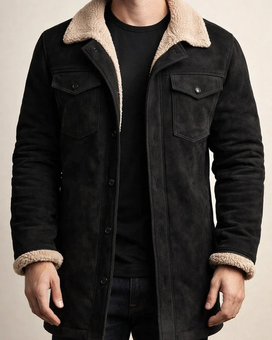 New Winter Men's Retro Suede Splicing Lapel Jacket Coat | JRSEE:59963076-de08-4210-9cf8-5d5bbf82a753