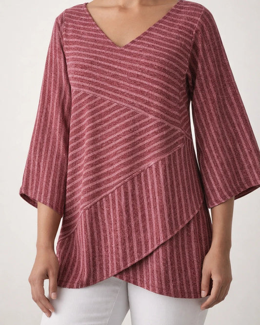 New Women's 3D Printed V-Neck Nine Sleeve Loose Shirt | JRSEE:4bf7ea9b-98a5-4ef4-944b-41cc5b648b54