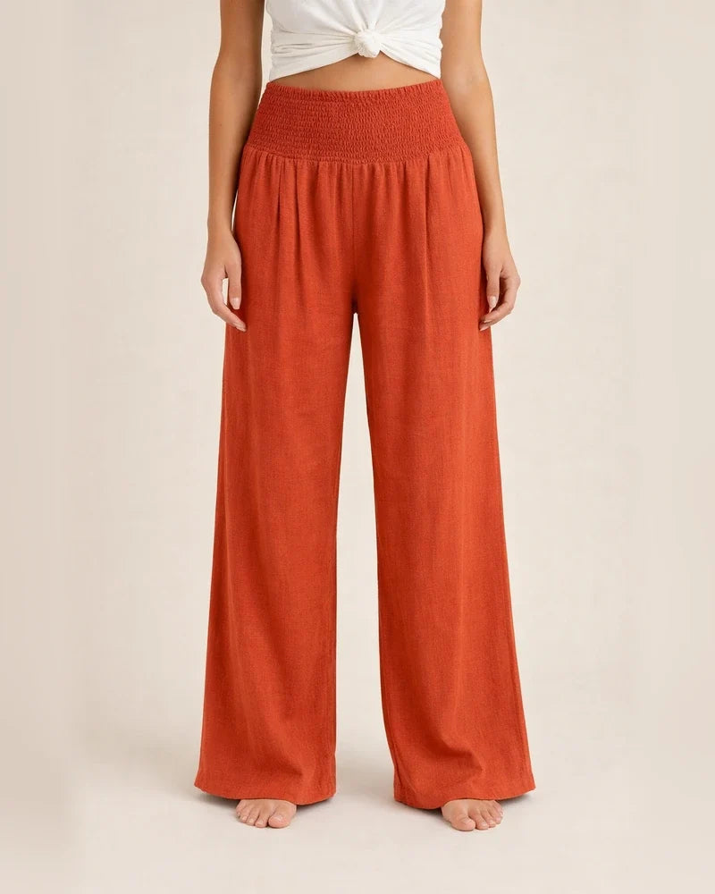 New Women's Casual Pants Casual Wind Cotton and Linen Comfortable Mid-waist Solid Color Pants | JRSEE:9bda9aa9-3014-4cdc-9e3c-147186edaa67