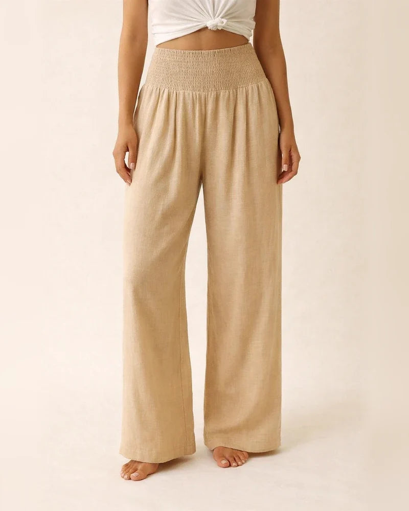 New Women's Casual Pants Casual Wind Cotton and Linen Comfortable Mid-waist Solid Color Pants | JRSEE:8705ebe0-ab8c-4f72-8556-1723fa13924b