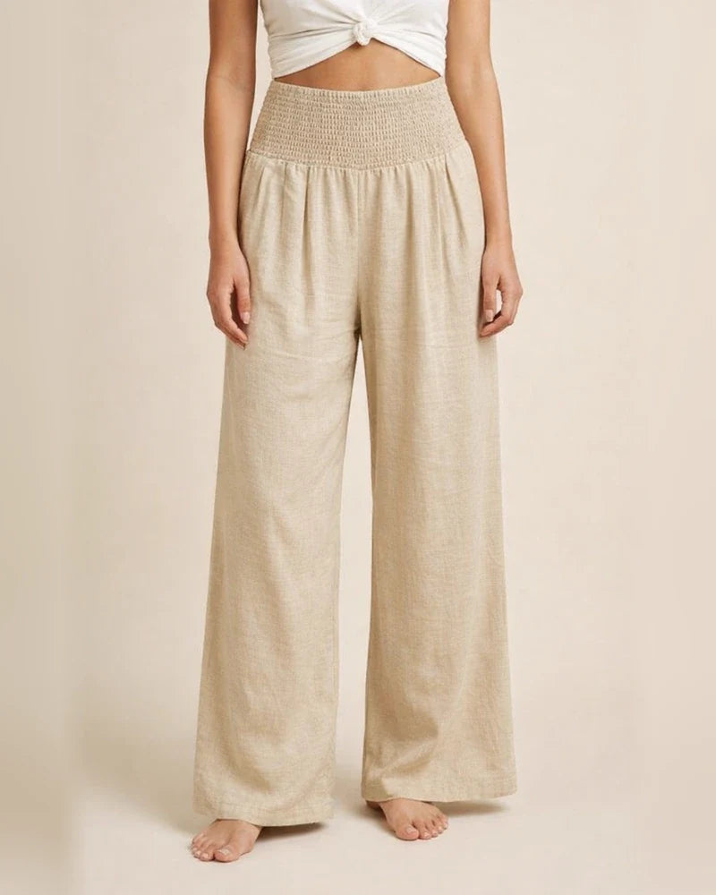 New Women's Casual Pants Casual Wind Cotton and Linen Comfortable Mid-waist Solid Color Pants | JRSEE:1cd6411d-6c26-4e88-a2f3-e79d720e896c