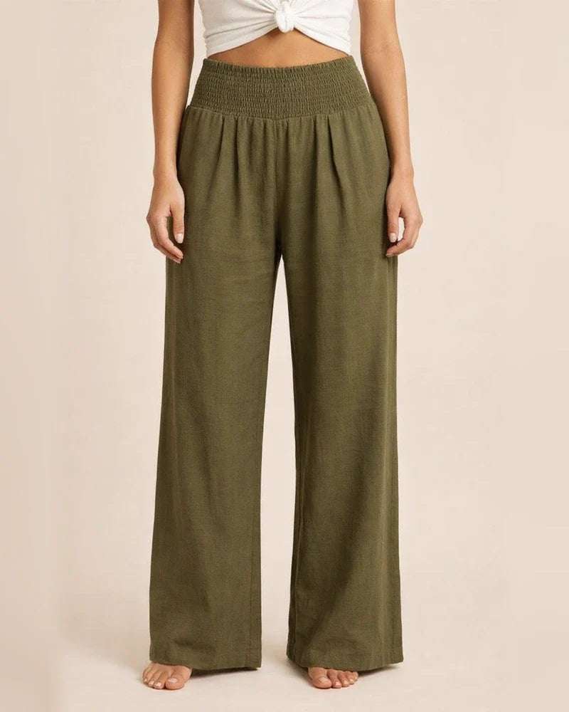 New Women's Casual Pants Casual Wind Cotton and Linen Comfortable Mid-waist Solid Color Pants | JRSEE:661458d2-8dbd-4489-9486-fba4e2e48086