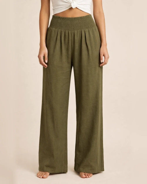 New Women's Casual Pants Casual Wind Cotton and Linen Comfortable Mid-waist Solid Color Pants | JRSEE:661458d2-8dbd-4489-9486-fba4e2e48086