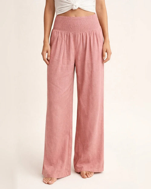 New Women's Casual Pants Casual Wind Cotton and Linen Comfortable Mid-waist Solid Color Pants | JRSEE:9766e2b5-884c-4f1e-b032-662da77aef13