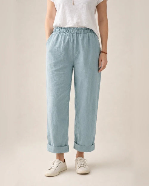New Women's Cotton and Linen Pants Solid Color Casual Elastic High Waist Straight Pants | JRSEE:5c68f46d-891b-4475-9bdb-fa62020b1b89
