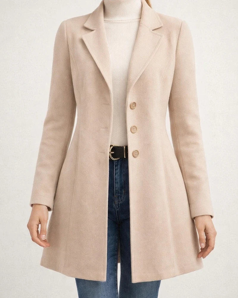 New Women's Fall and Winter Lapel Slim Tweed Solid Color Fashion Temperament Coat | JRSEE:fbe30385-98e5-4ce4-ba43-638b7b5ef063