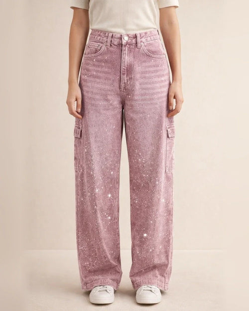 New Women's Fashion Starry Rhinestone Jeans Casual Long Pants | JRSEE:843eaea6-7375-4e1e-a2cf-8661b86c71f4