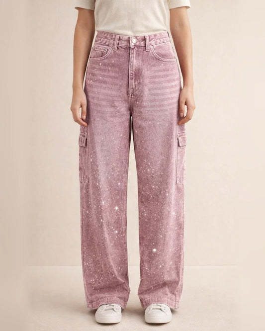 New Women's Fashion Starry Rhinestone Jeans Casual Long Pants | JRSEE:843eaea6-7375-4e1e-a2cf-8661b86c71f4