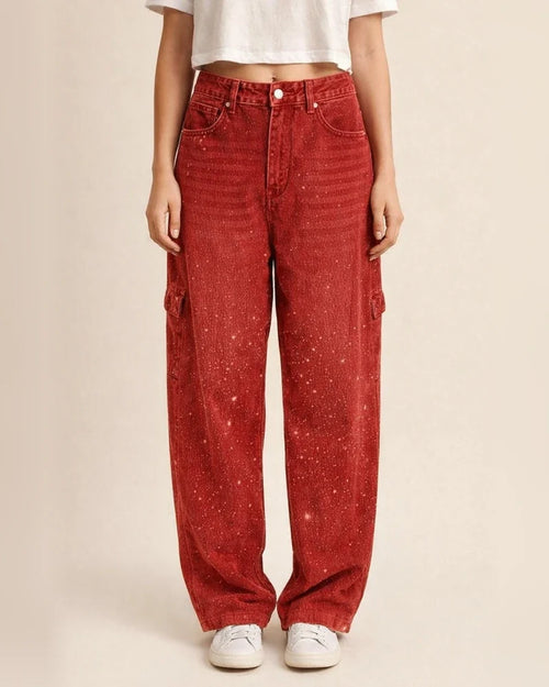 New Women's Fashion Starry Rhinestone Jeans Casual Long Pants | JRSEE:4ed2b1f0-afb1-4953-9157-4e724a626f43