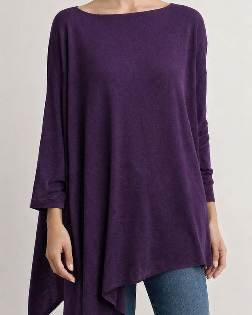 New Women's Long-sleeved Irregular Solid Color Pullover T-shirt Casual Loose Tops Eight Colors Plus Size | JRSEE:333d8a8b-90da-41b6-ba2f-46ae8c269ca9