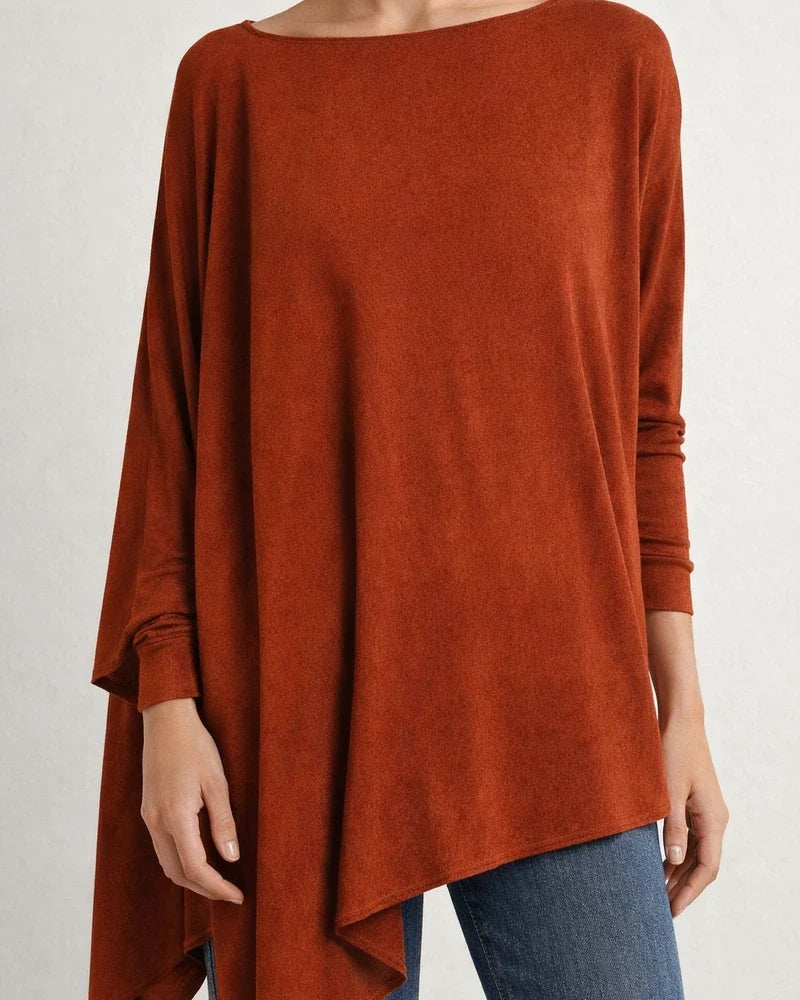 New Women's Long-sleeved Irregular Solid Color Pullover T-shirt Casual Loose Tops Eight Colors Plus Size | JRSEE:c5dd3412-49f5-4750-85f7-a7914f778bec